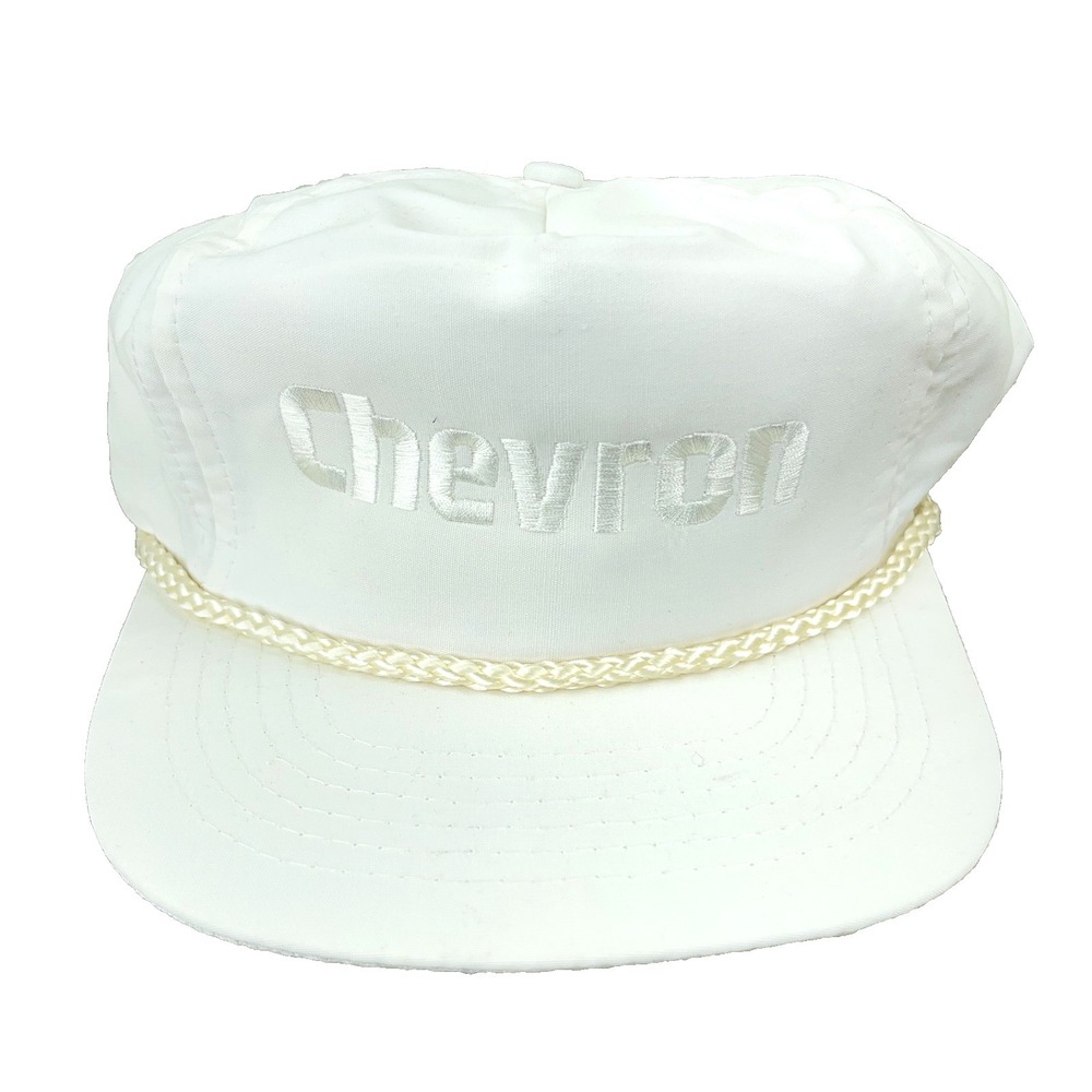 Vintage Chevron Hat Cap Strap Back Oil Gas Petroleum Pipe Line Patch Rope 90s‎